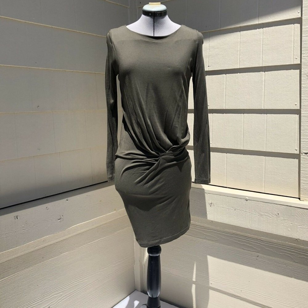 Kai-Aakmann Olive Army Green Gathered Dress